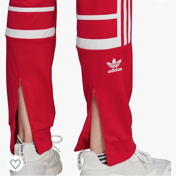 ADIDAS Straight Leg Red Joggers - Picture 4 of 5